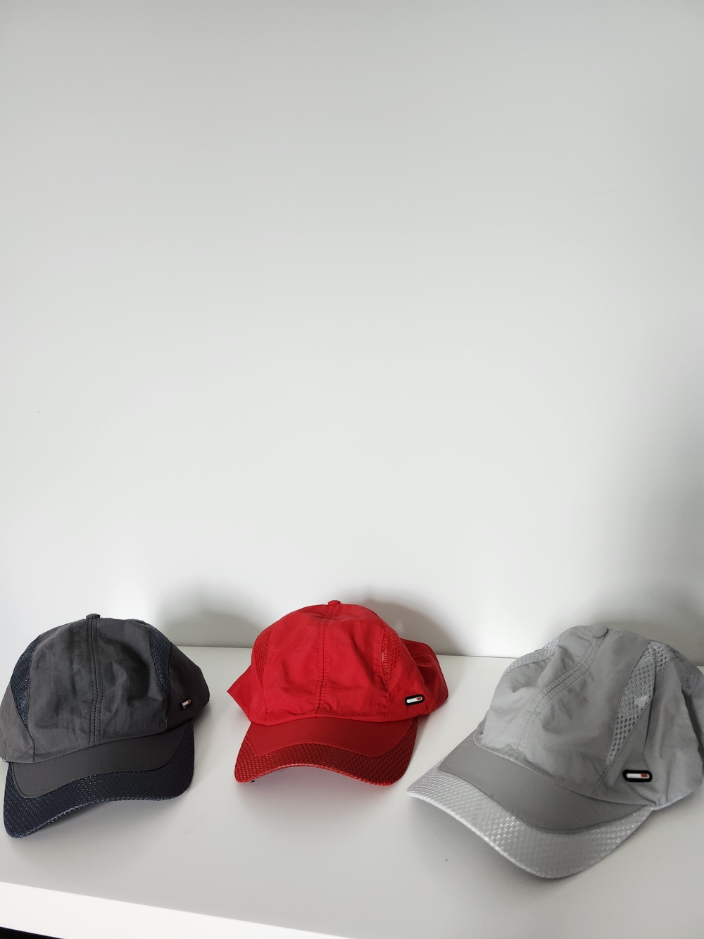 Men's Baseball Caps  - Red and Gray And Light Gray Athletic Active